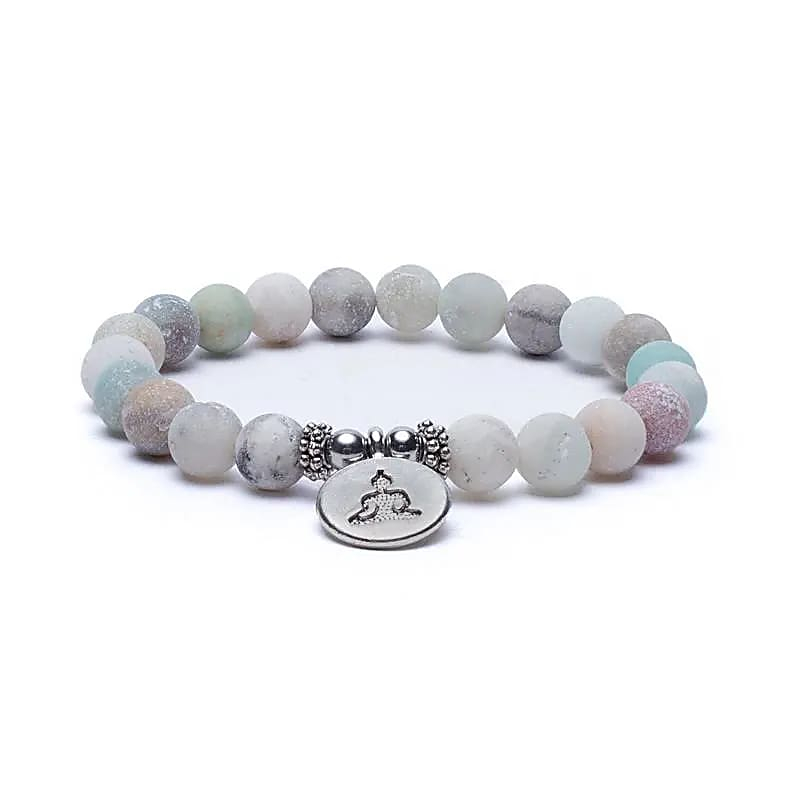 Armband - Amazonit, Buddha