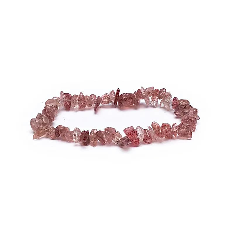 Armband - Erdbeerquarz - kleine Stücke, dehnbar