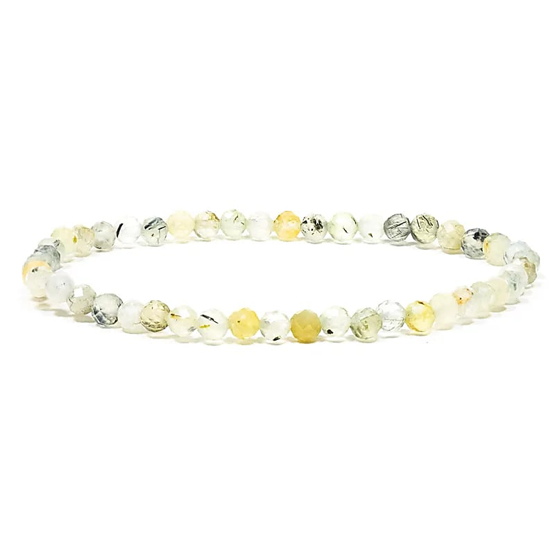 Armband - facettierte Prehnit-Perlen, elastisch