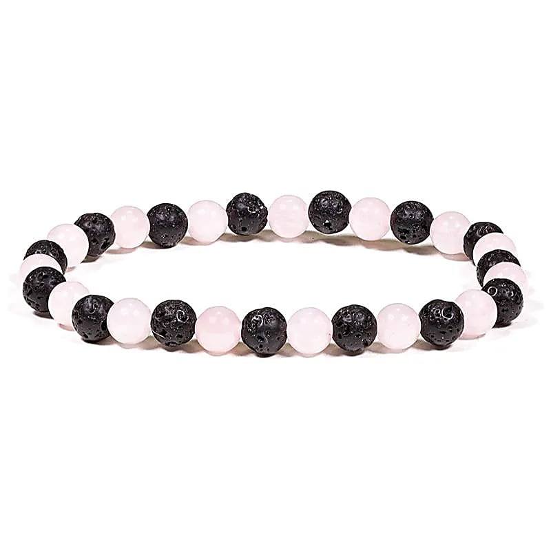 Armband - Lavastein und Rosenquarz