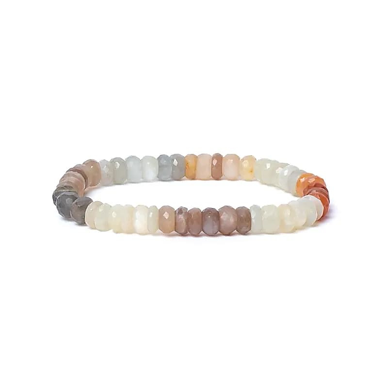 Armband - Mondstein facettiert, mehrfarbig AA Qualität, 8mm