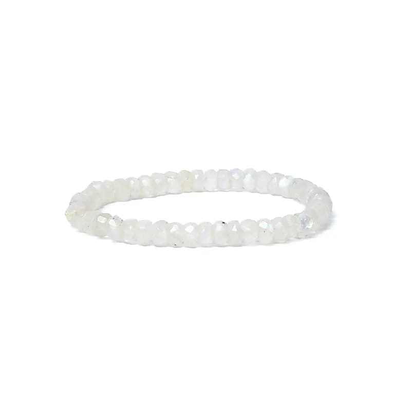 Armband - Mondstein facettiert, Regenbogen AA Qualität, 6mm