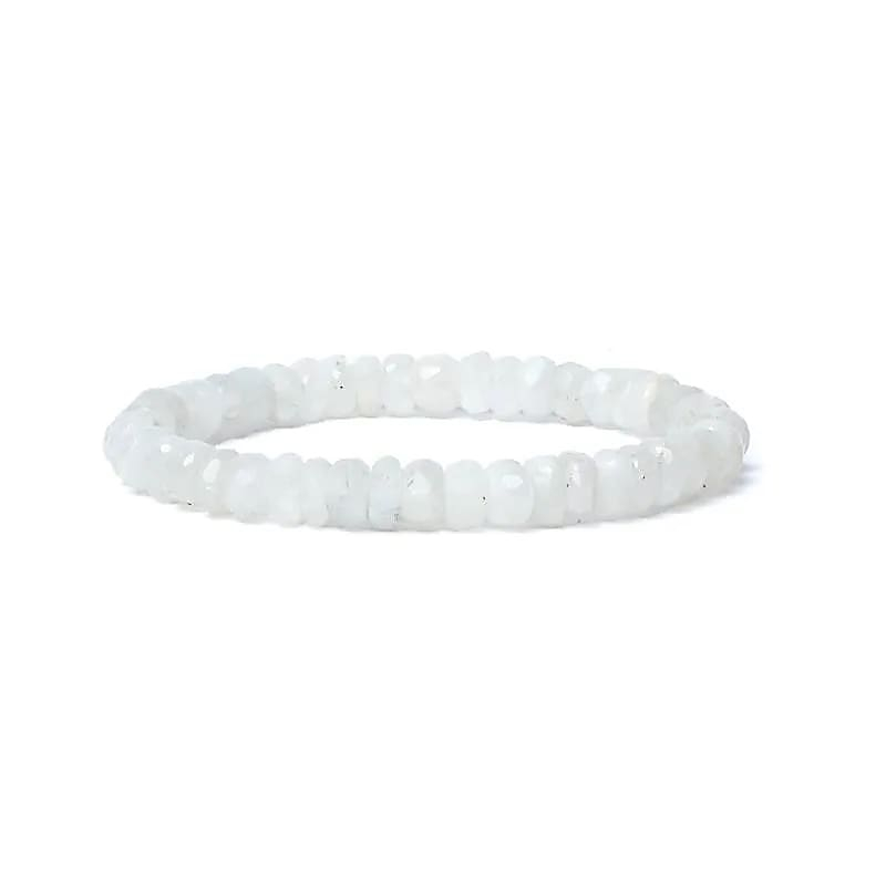 Armband - Mondstein facettiert, Regenbogen AA Qualität, 8mm