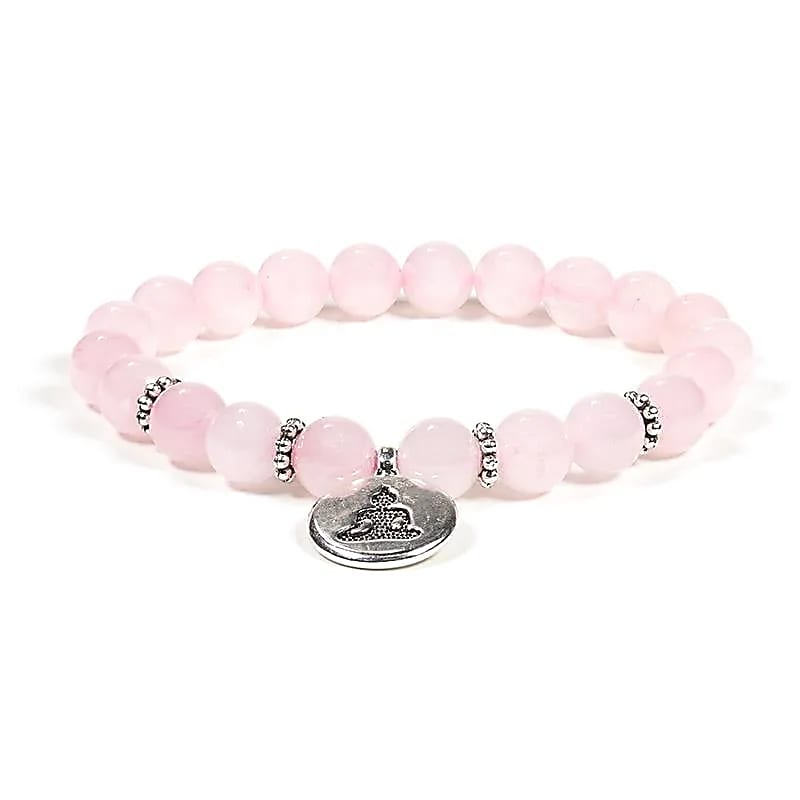 Armband - Rosenquarz Buddha