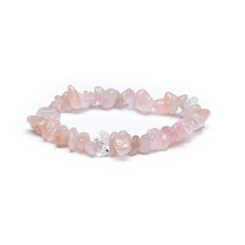 Armband - Rosenquarz - kleine Stücke, flexibel