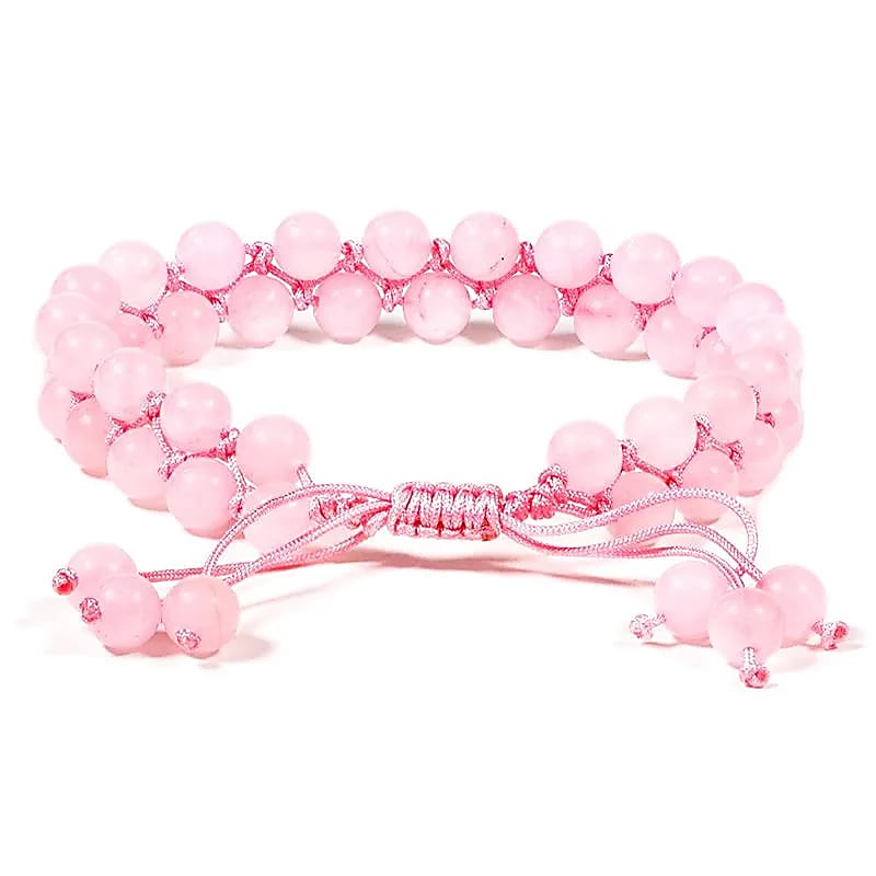 Armband - Rosenquarz, zweireihig