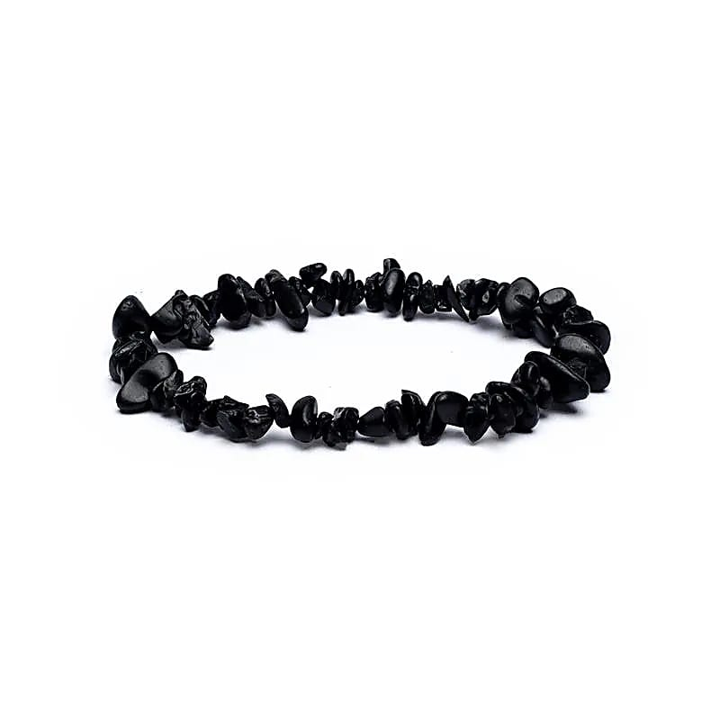Armband - Schwarzer Turmalin - kleine Stücke, elastisch