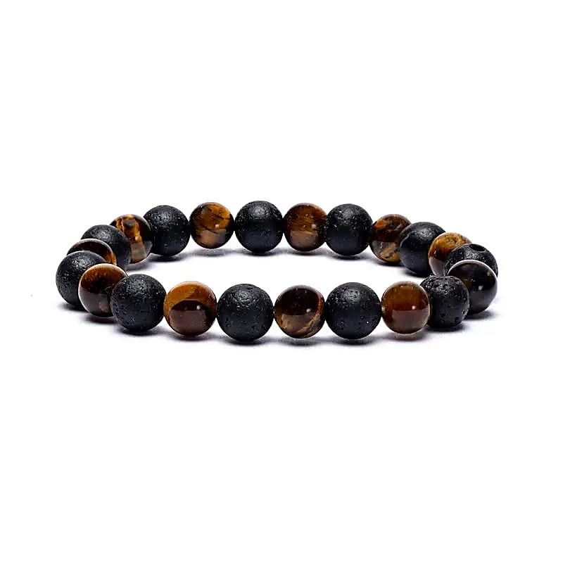 Armband - Tigerauge / Lavastein