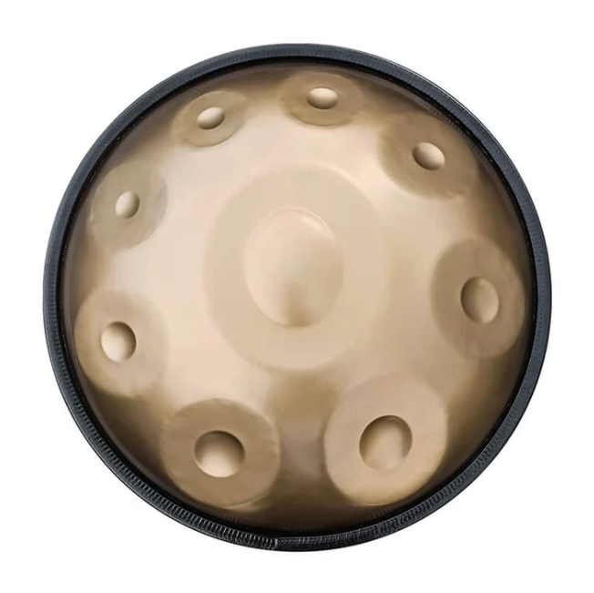 Authentisches Handpan G Kurd Moll 440 Hz 9 Töne 46 cm Gold