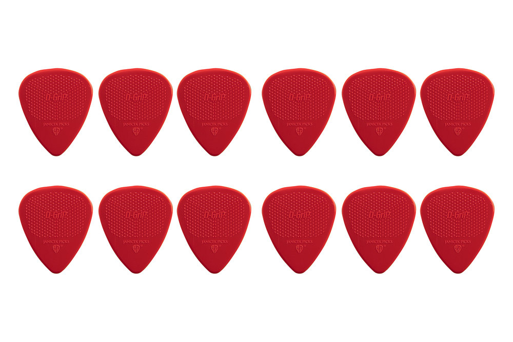 D-Grip Plektrum Rot 0,73 mm Set 12 Stück Nylon Janicek