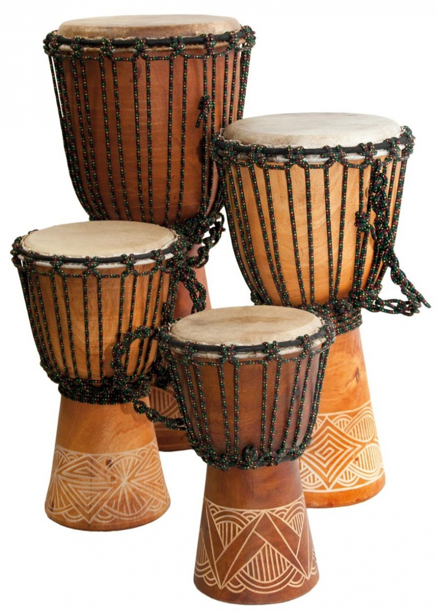 Djembe Bali Anfänger Mahagoni 40cm mit Schnitzerei