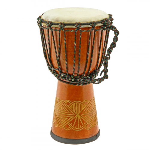Djembe Bali Anfänger Mahagoni 50cm mit Schnitzerei