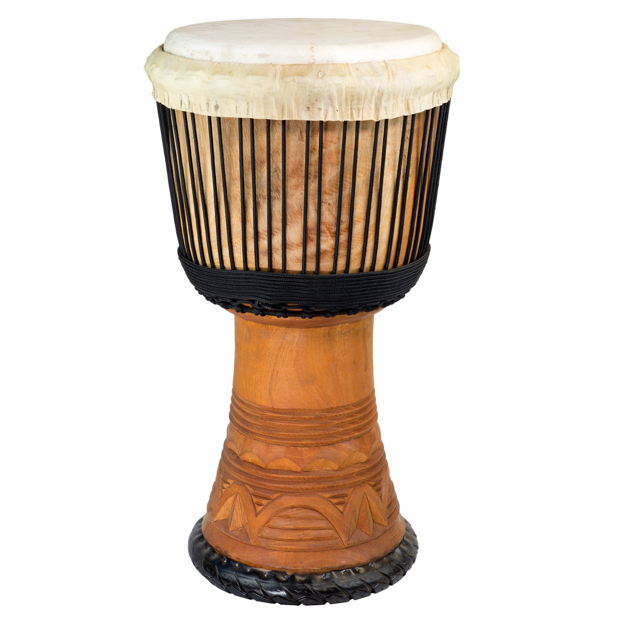 Djembe Meister Senegal Stil XXL Mahagoni - Höhe 65cm, Durchmesser 35-36cm