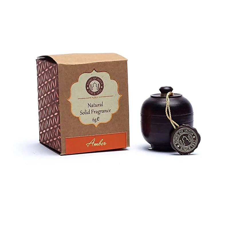 Duftcreme Amber in einer Holzdose, 6 g