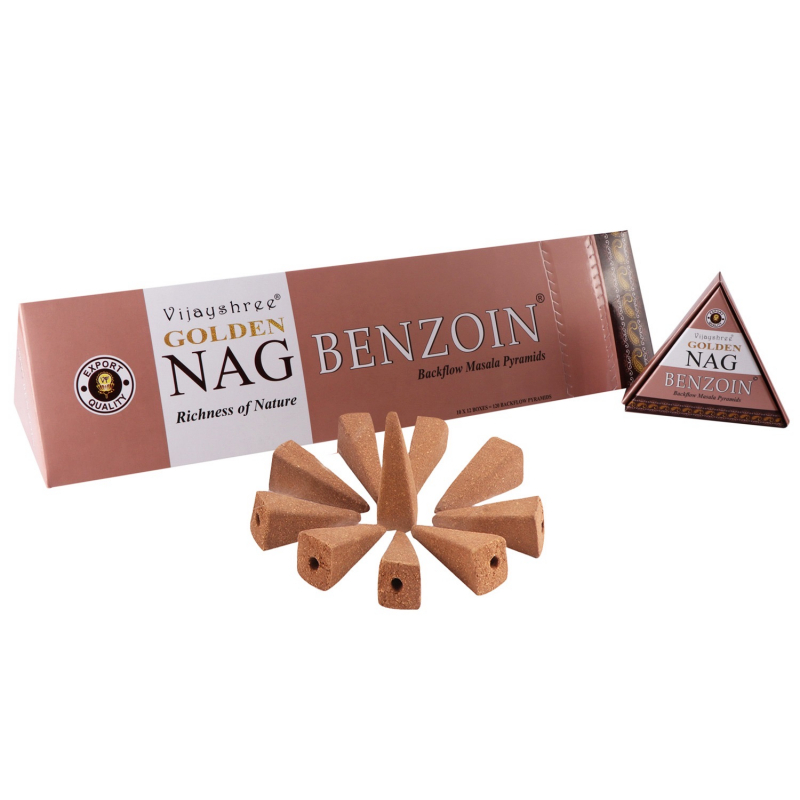 Duftkegel GOLDEN NAG - fließender Rauch - Benzoe