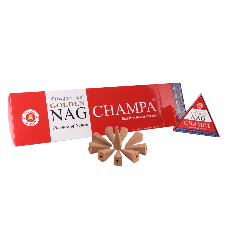 Duftkegel GOLDEN NAG - fließender Rauch - Champa