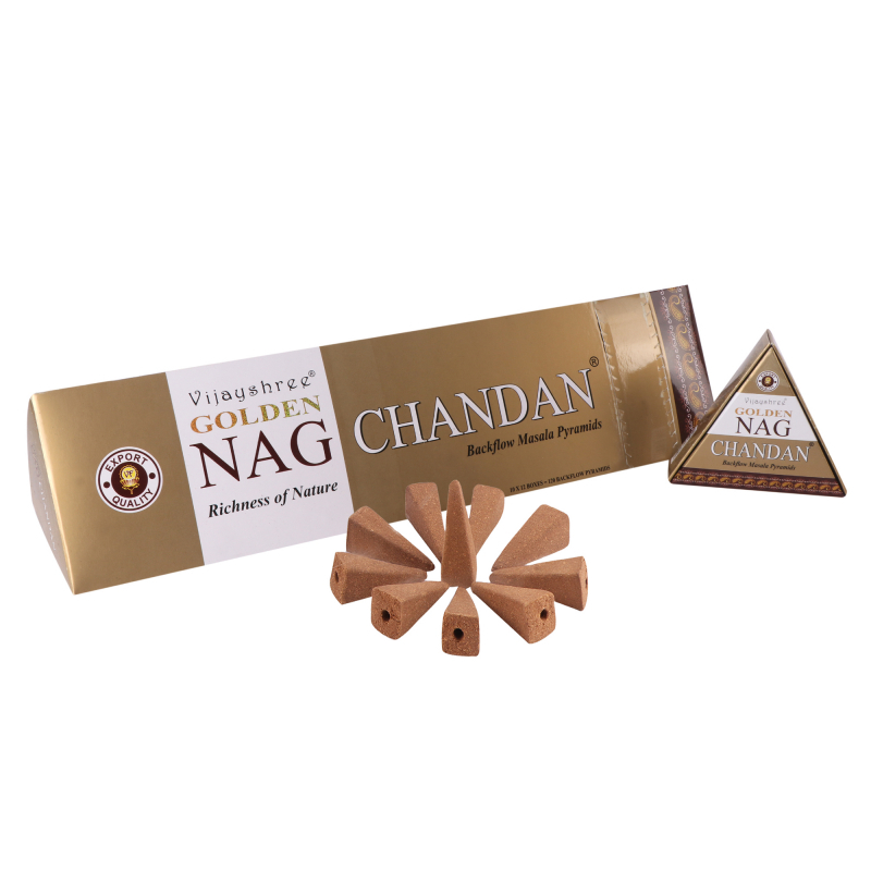 Duftkegel GOLDEN NAG - fließender Rauch - Chandan