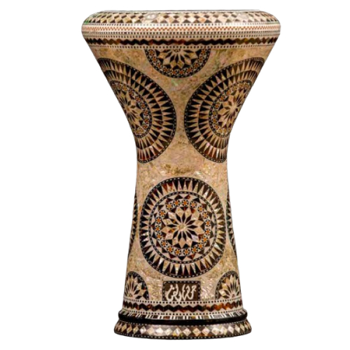 Gawharet EL Fan - Darbuka (Doumbek) Perlmutt Arabische Blumen 8.75