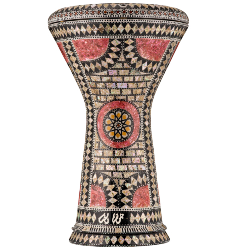 Gawharet EL Fan - Darbuka (Doumbek) Perlmutt Fuchsia Orchidee 8,75” x 17”