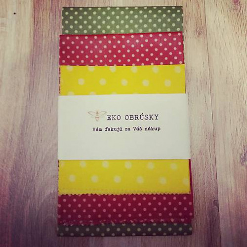 Gewachste Öko-Servietten Set MIX Farben 3xM