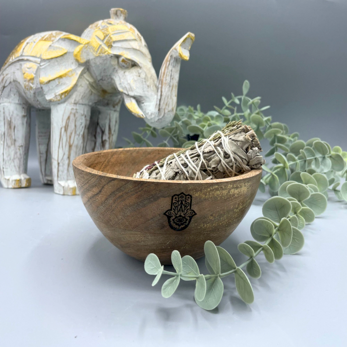 Hamsa hölzerne Ritualschale, 14x7cm
