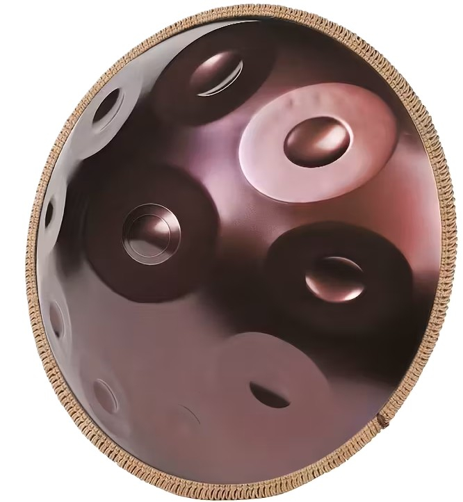 Harmona Handpan D Kurd 432 Hz 10 Töne 56 cm Rötlich Braun