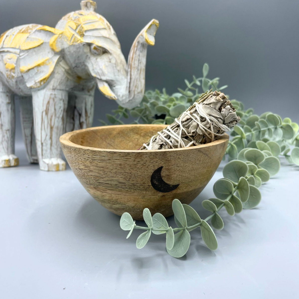 Holzritualschale Drei Monate, 14x7cm