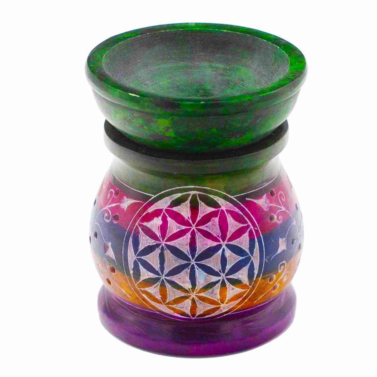 Mastenbaum Aromalampe 10cm - Blume des Lebens - Fünf Farben