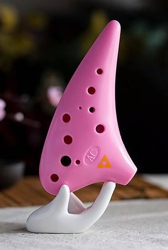 Okarina Waldflüstern - 12 - Loch - Rosa - 17 cm