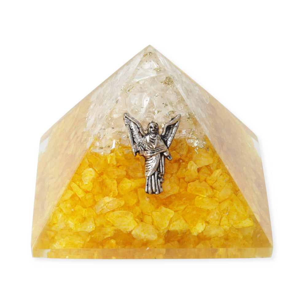 Orgonit-Pyramide – Citrin und Bergkristall mit Erzengel Uriel