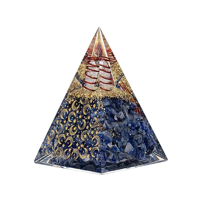 Orgonit-Pyramide – Sodalith mit Mond und Sternen