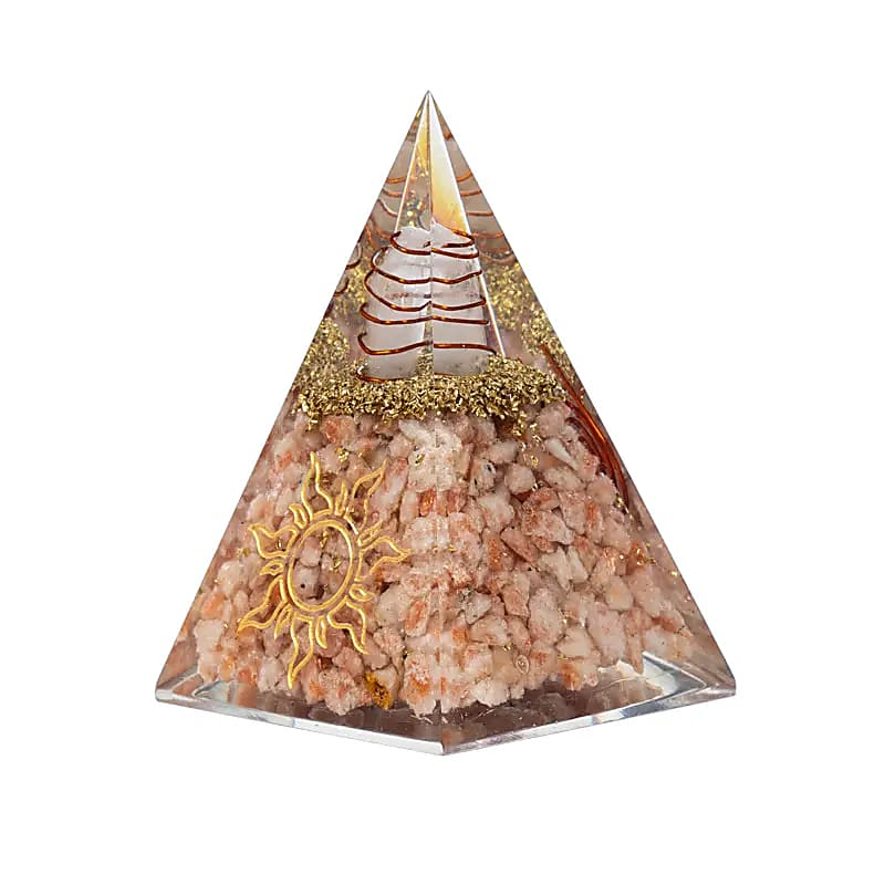 Orgonit-Pyramide – Sonnenstein mit Sonnensymbol