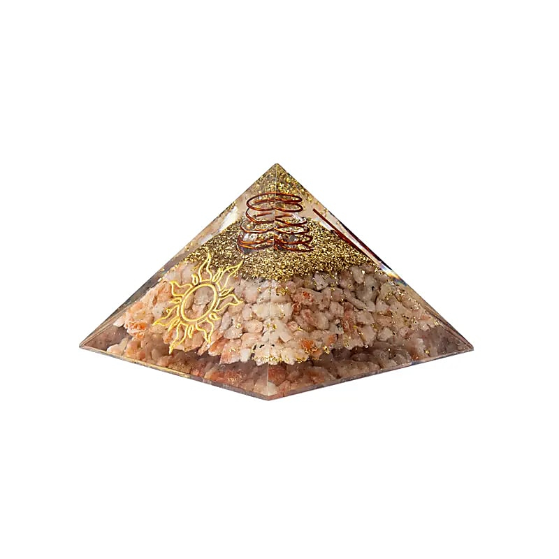 Orgonit-Pyramide – Sonnenstein mit Sonnensymbol