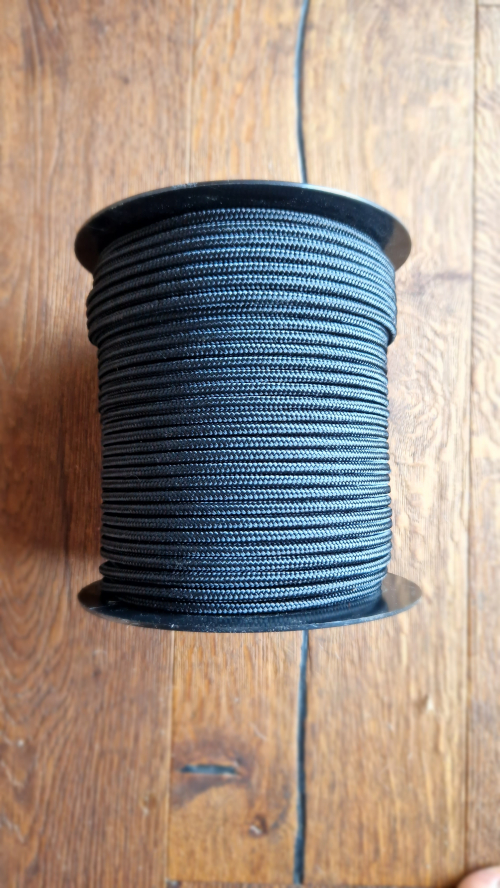Professionelle Djembe-Schnur 5,5 mm mit Kern schwarz - 1m