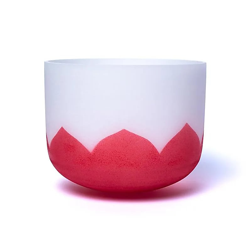 Rote Kristallschale Singend - Lotus - Chakra 1 - 30cm, C-Ton, 432Hz
