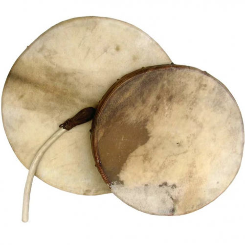 Schamanische Trommel Rund 40 cm - rasiertes Ziegenleder