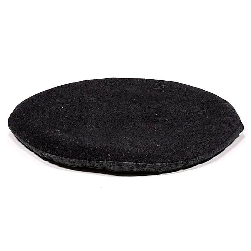 Schwarze flache runde Unterlage für tibetische Schüssel, 15cm