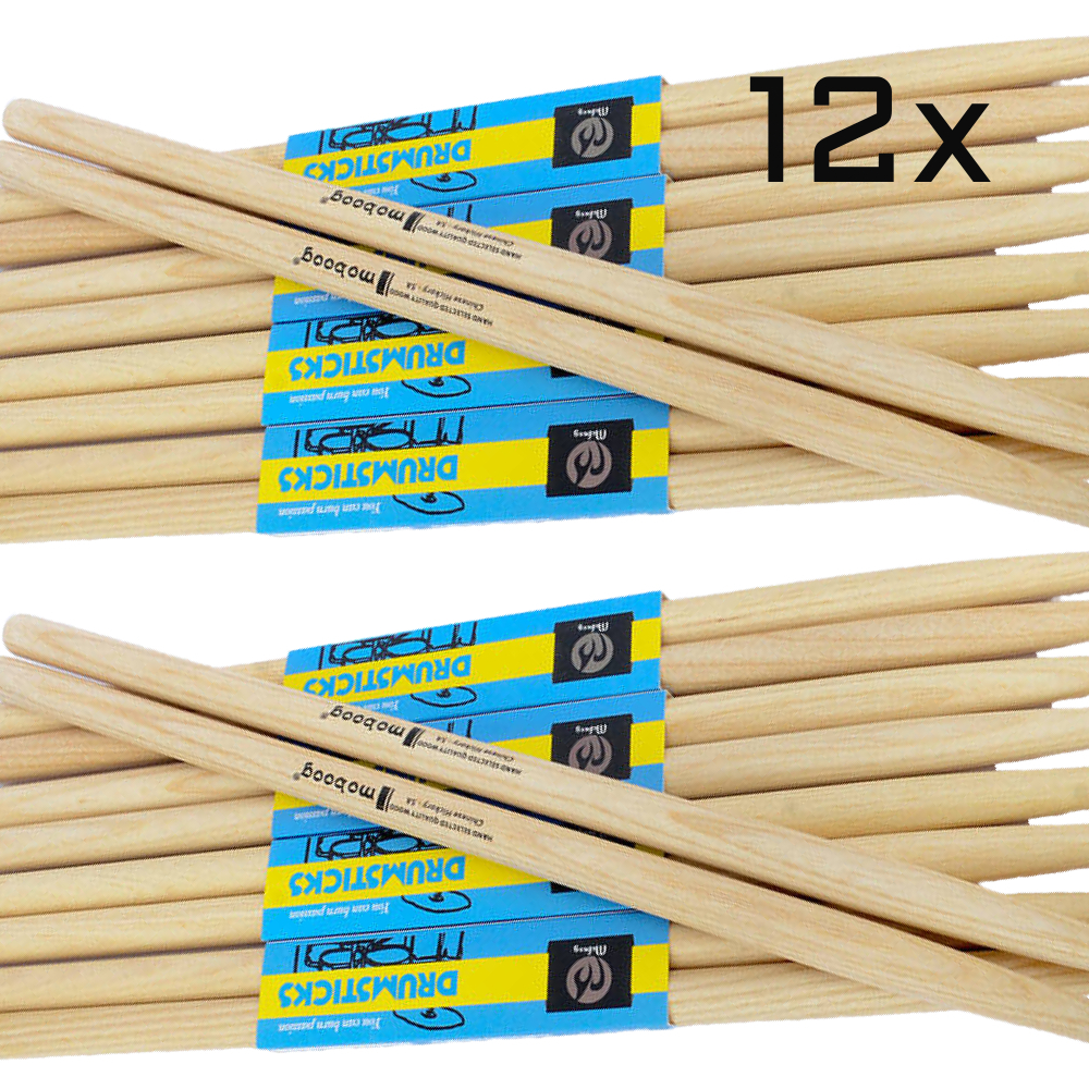 Set 12 Stück Moboog Premium Drumsticks 5A Ahorn