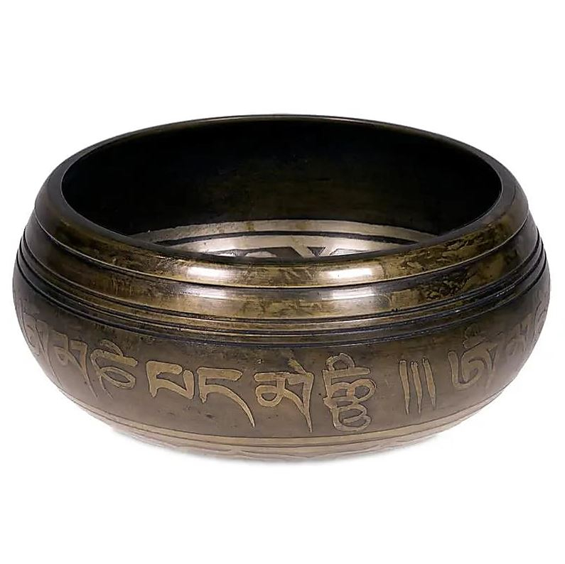 Singende Tibetische Schale mit Buddha-Relief ±1000g