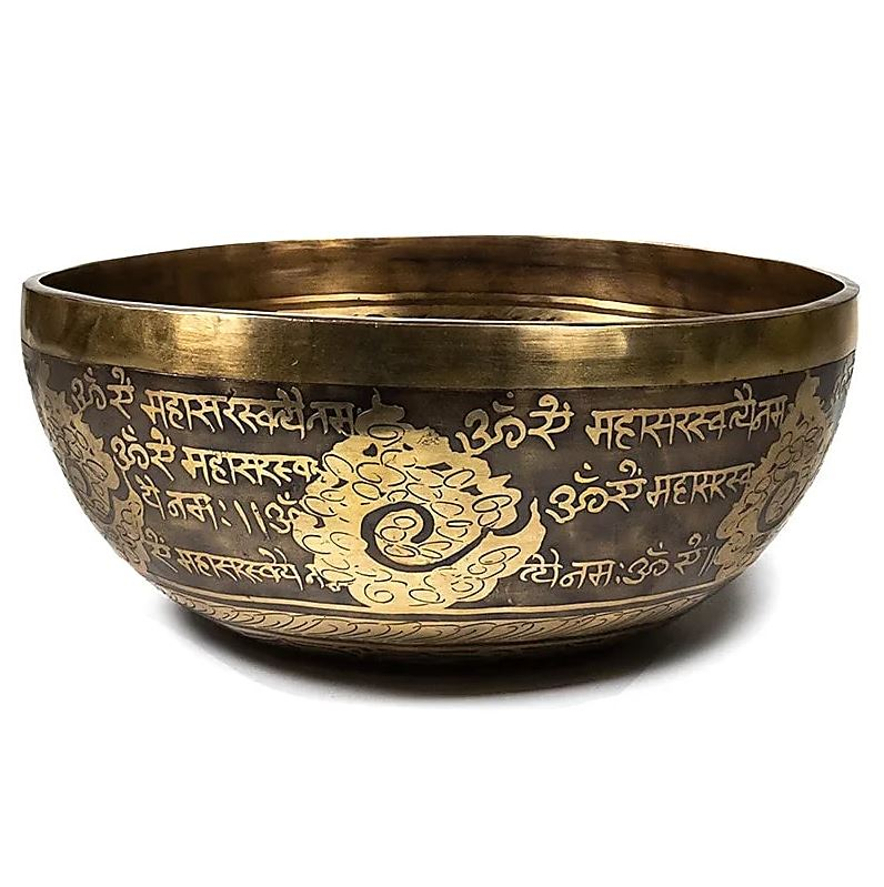 Singende tibetische Schale mit Saraswati-Bild ±1750-2000g