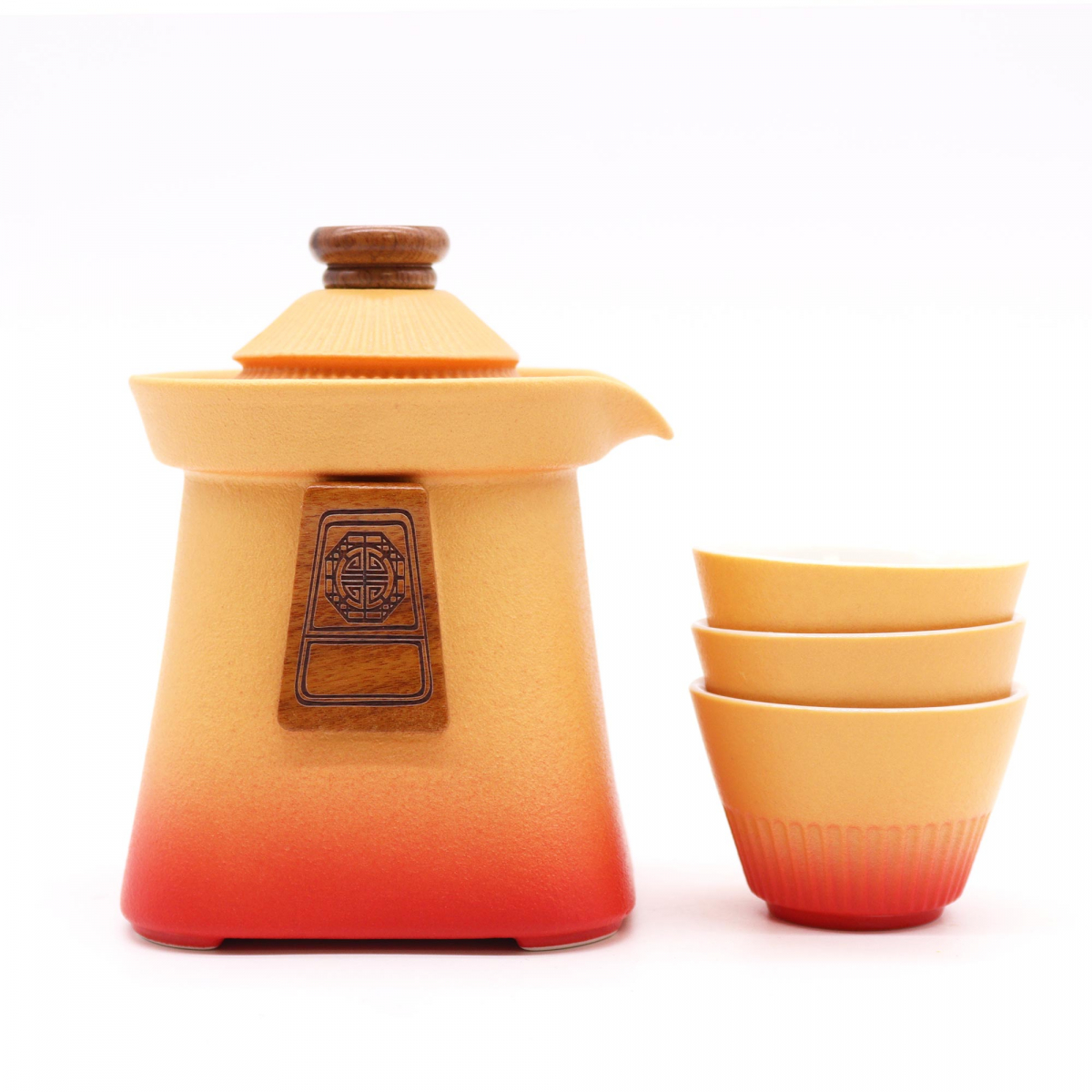 Tea-Set Orange Earth - Teekanne 450 ml + 3 Tassen